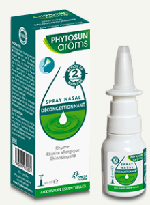 Phytosun Aroms nasal spray decongestant packaging and spray bottle