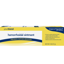 Hemorrhoidal ointment packaging with yourbrand label preventing further irritation