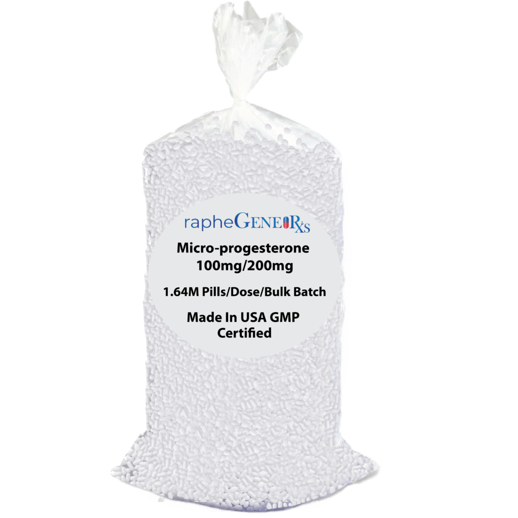 Micro-progesterone 100mg 200mg pills bulk batch made in USA GMP certified manufacturer packaging
