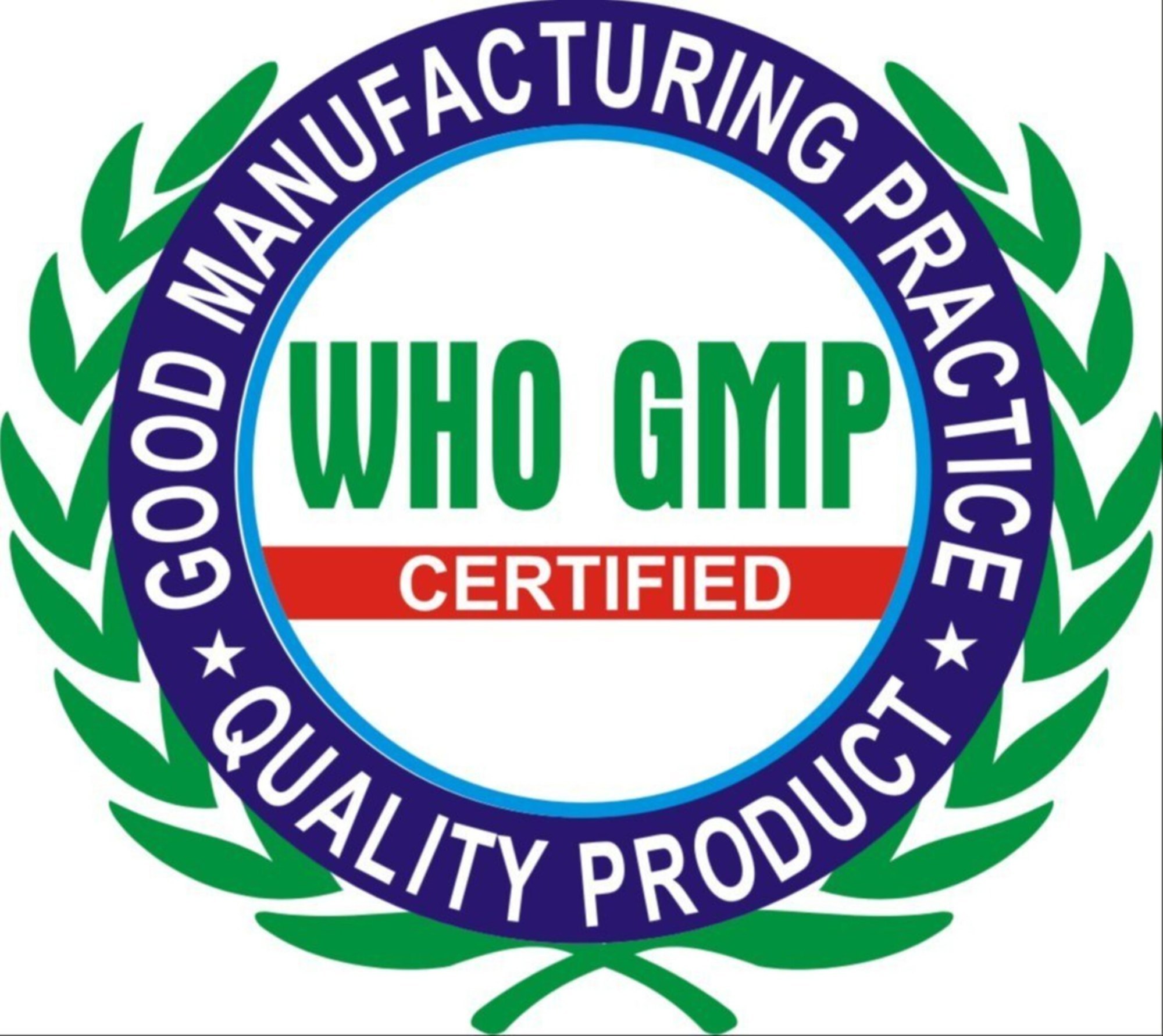 WHO GMP certified good manufacturing practice quality product seal